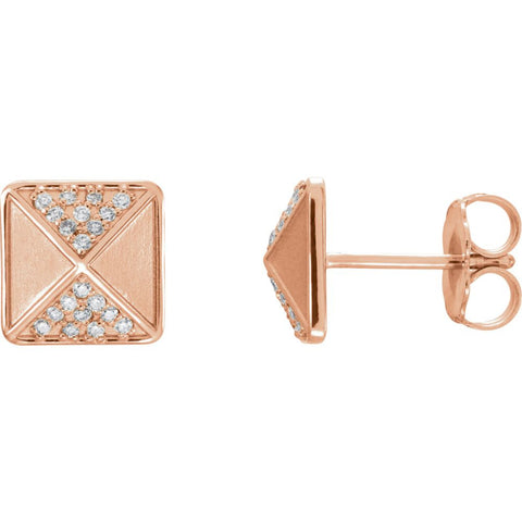 14k Rose Gold .10 CTW Diamond Accented Earrings