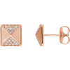 14k Rose Gold 0.10 ctw. Diamond Accented Earrings