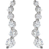 14k White Gold Journey Diamond Earrings