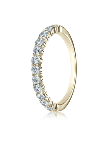 Benchmark 14K Yellow Gold 2.5mm High Polish Shared Prong 12-Stone Diamond Wedding Band Ring (.48 ct.)