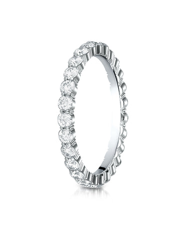 Benchmark 14K White Gold 2mm High Polish Shared Prong Diamond Eternity Wedding Band (0.96 ct. - 1.40ct.)