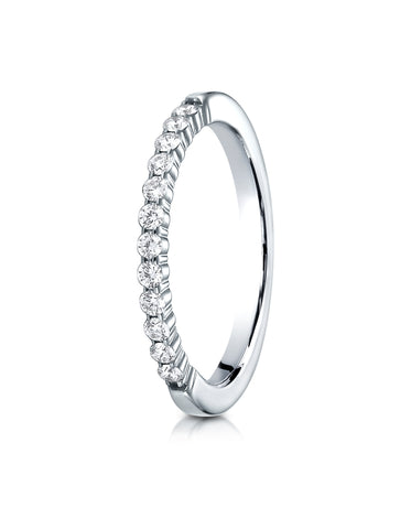 Benchmark Platinum 2mm high polish Shared Prong 12 Stone Diamond Ring (0.24 ct.), (Size 4 - 7.5)