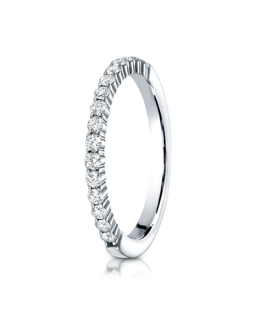 Benchmark 14K White Gold 2mm High Polish Shared Prong 16-Stone Diamond Wedding Band Ring (0.32 ct.)