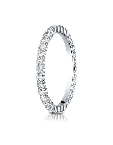 Benchmark Platinum 2mm high polish Shared Prong Diamond Eternity Ring (0.60 - 0.68 ct.), (Size 4 - 7.5)
