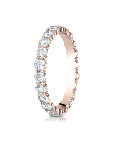 Benchmark 14K Rose Gold 3mm High Polish Shared Prong Diamond Eternity Wedding Band (1.60 ct. - 2.32 ct.)