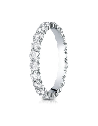 Benchmark 14K White Gold 3mm High Polish Shared Prong Diamond Eternity Wedding Band (1.60 ct. - 2.32ct.)