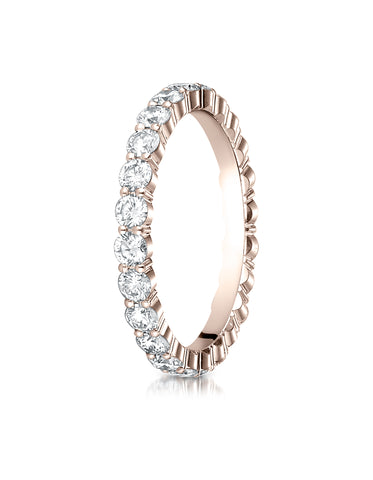 Benchmark 14K Rose Gold 3mm High Polish Shared Prong Diamond Eternity Wedding Band (1.32 ct. - 1.86 ct.)