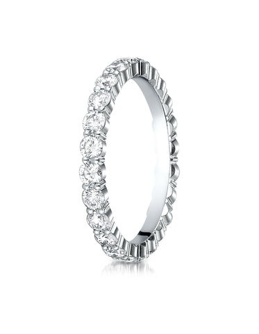 Benchmark 14K White Gold 3mm High Polish Shared Prong Diamond Eternity Wedding Band (1.32 ct. - 1.86ct.)