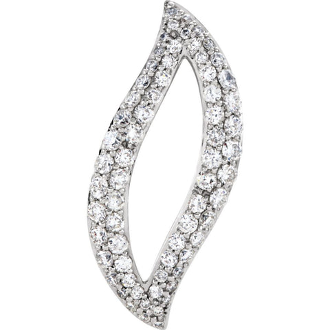 14k White Gold Diamond Pendant
