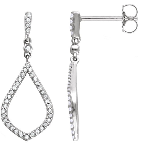 14k White Gold 1/4 CTW Diamond Earrings