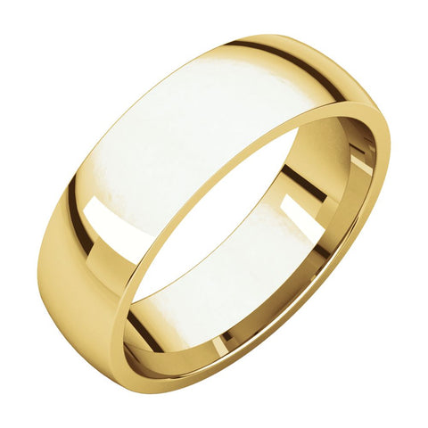 10k Yellow Gold 6mm Light Comfort Fit Band, Size 7.5