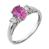14K White Gold Created Pink Sapphire & 0.04 CTW Diamond Ring (Size 6)