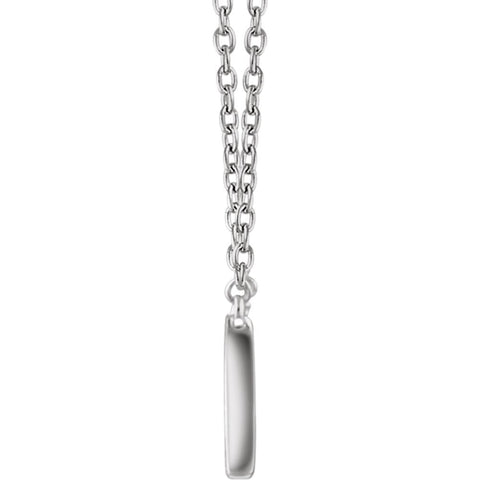 14k White Gold Rectangle 16-18" Necklace