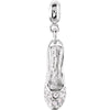 Sterling Silver Crystal Stiletto Heel Shoe Dangle