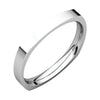 02.50 mm Square Comfort-Fit Wedding Band Ring in 14K White Gold ( Size 9 )
