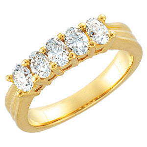 14k Yellow Gold 9/10 CTW Diamond Anniversary Band, Size 7