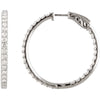 Pair of 3 ct. Inside/Outside Hoop Earrings in Sterling Silver