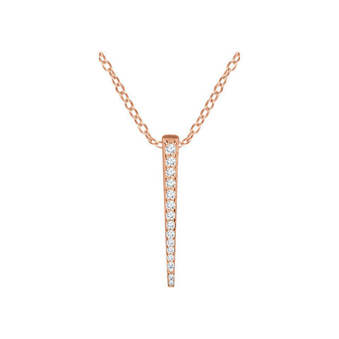 14k Rose Gold 1/4 CTW Diamond Graduated Bar 16-18" Necklace