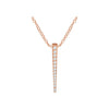 14k Rose Gold 1/4 ctw. Diamond Graduated Bar 16-18-inch Necklace