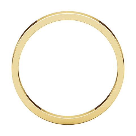 18k Yellow Gold 3mm Flat Band, Size 9