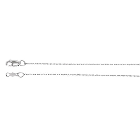 14k White Gold .75mm Rope 18" Chain