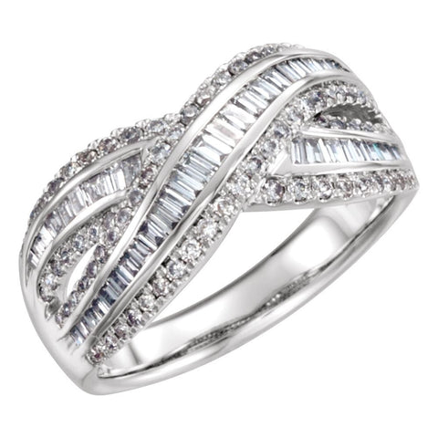 14k White Gold 3/4 CTW Diamond Ring, Size 7