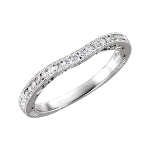 14k White Gold 1/6 CTW Diamond Band Size 6