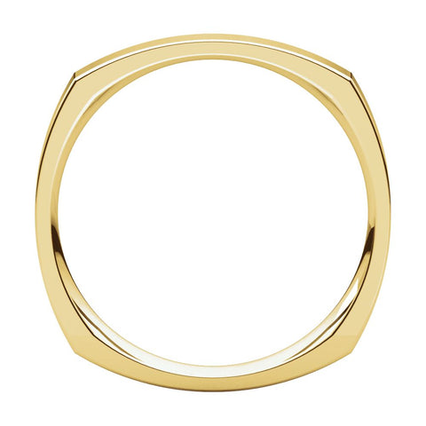 14k Yellow Gold 2.5mm Square Comfort Fit Band, Size 6
