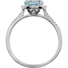 Sterling Silver Aquamarine & .01 CTW Diamond Ring
