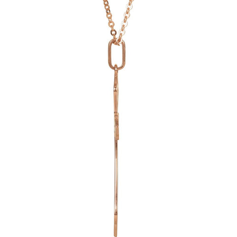 14k Rose Gold Cross Necklace