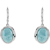 Sterling Silver Larimar Lever Back Earrings
