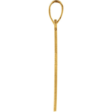 14k Yellow Gold 18x12mm Cross Pendant with Design