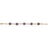 14k Yellow Gold Freshwater Cultured Pearl & Amethyst 7.5" Bracelet