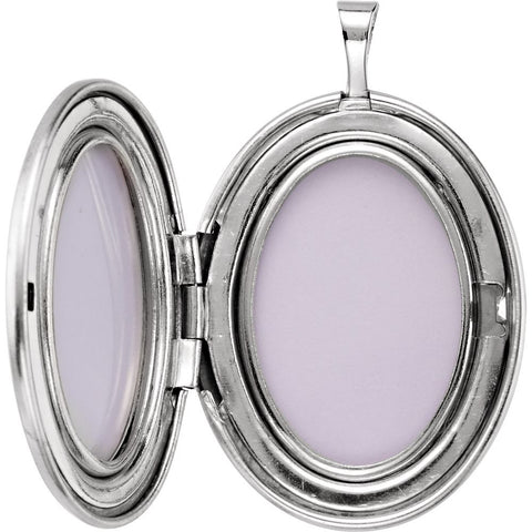 Sterling Silver Oval Cross Locket