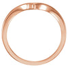14k Rose Gold "V" Ring, Size 7