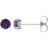 14K White Gold Amethyst Earrings