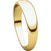 14k Yellow Gold 5mm Half Round Tapered Band, Size 8