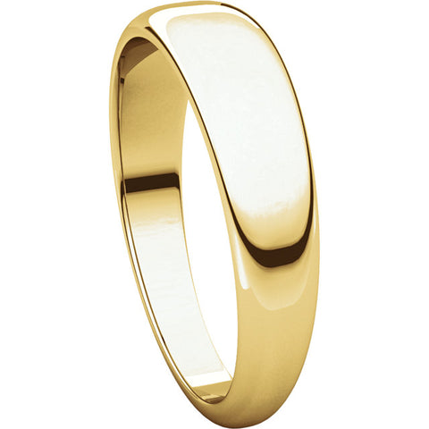 10k Yellow Gold 5mm Half Round Tapered Band, Size 10