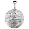 14K White Gold 27.6X19.1mm Heart Print Storm Pendant