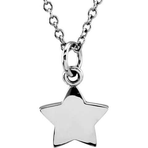 14k White Gold Tiny Posh Star 16-18" Necklace