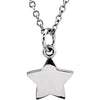 14K White Gold Star 18-Inch Necklace