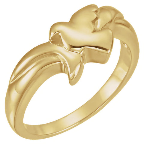 14k White Gold Holy Spirit Dove Ring, Size 7