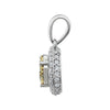 14k White Gold 3/8 CTW Diamond Yellow & White Halo Pendant