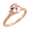 14k Rose Gold Morganite & 0.05 ctw. Diamond Ring, Size 7
