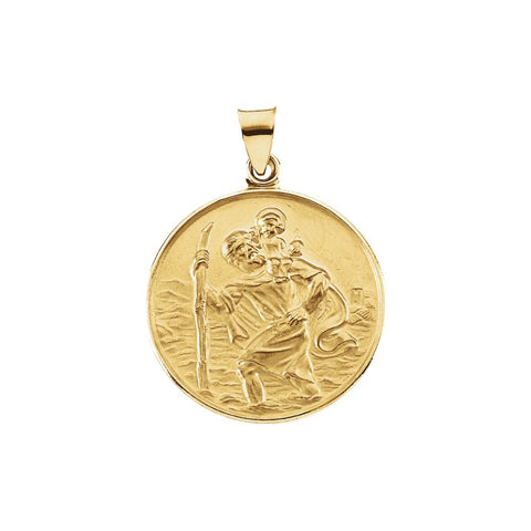 18k Yellow Gold 24.5mm St. Christopher Medal