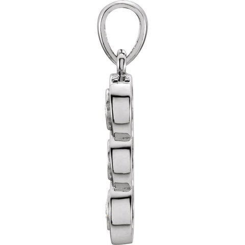 14k White Gold 1/3 CTW Diamond 3-Stone Pendant