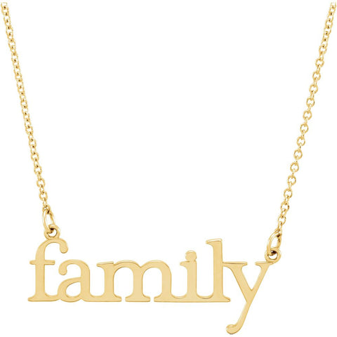 14k Yellow Gold "Family" 17.25" Necklace