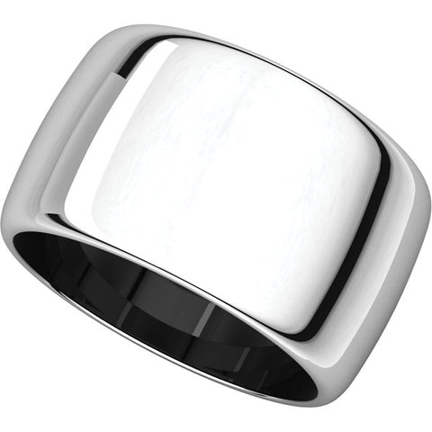 Sterling Silver 12mm Half Round Band, Size 9