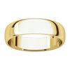14k Yellow Gold 5mm Half Round Light Band, Size 7