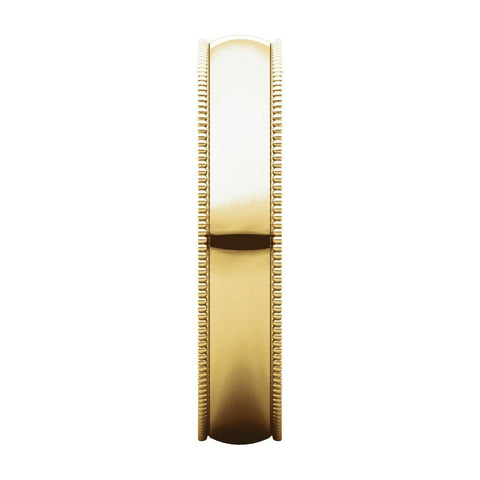 10k Yellow Gold 4mm Light Milgrain Band, Size 12